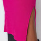 Fuchsia Midi Knitwear Sleeveless Dress