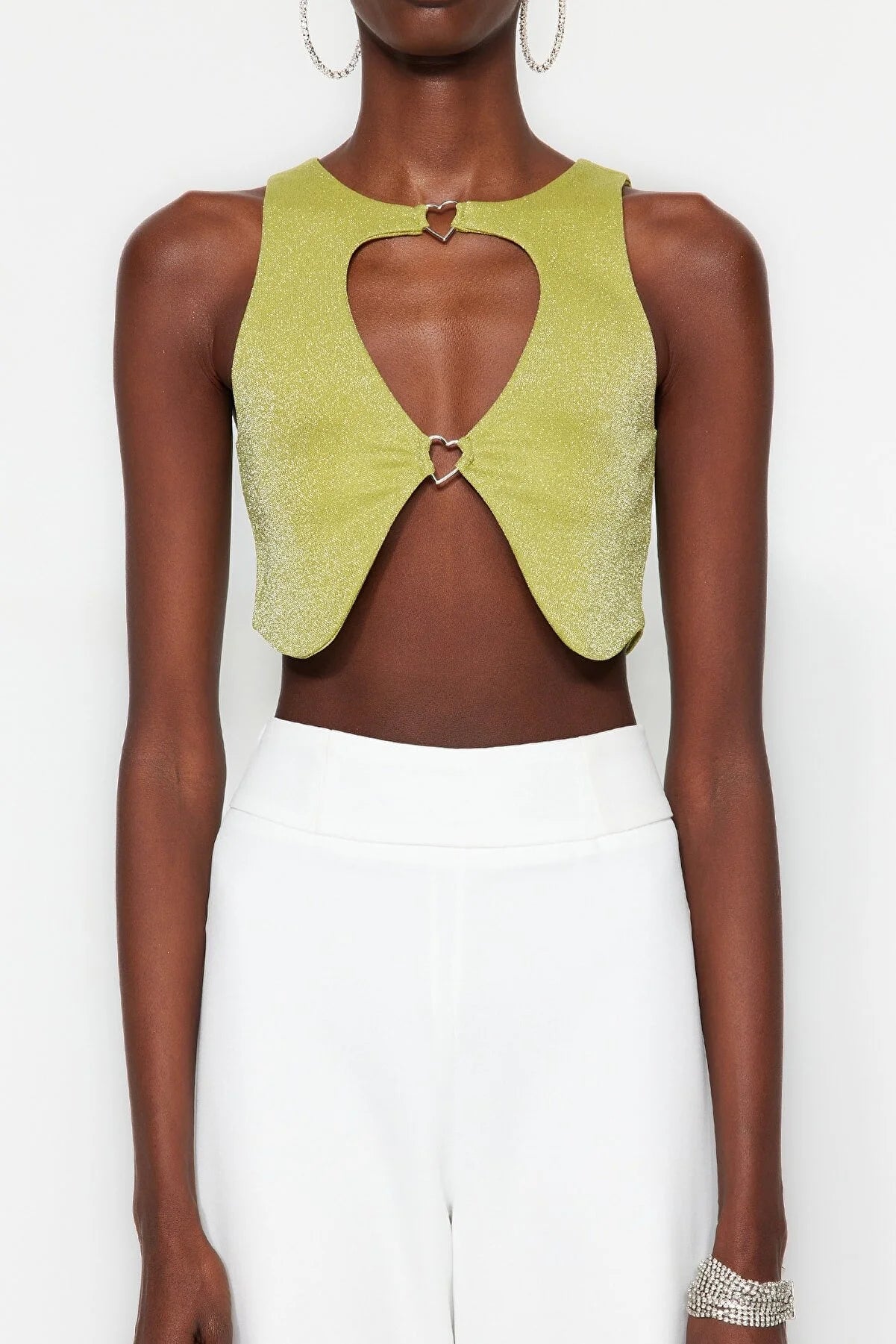 Crop Top - Green - Plain