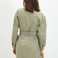 Khaki Belted Mini Woven Dress