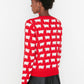 Red Self Patterned Crew Neck Knitwear Sweater
