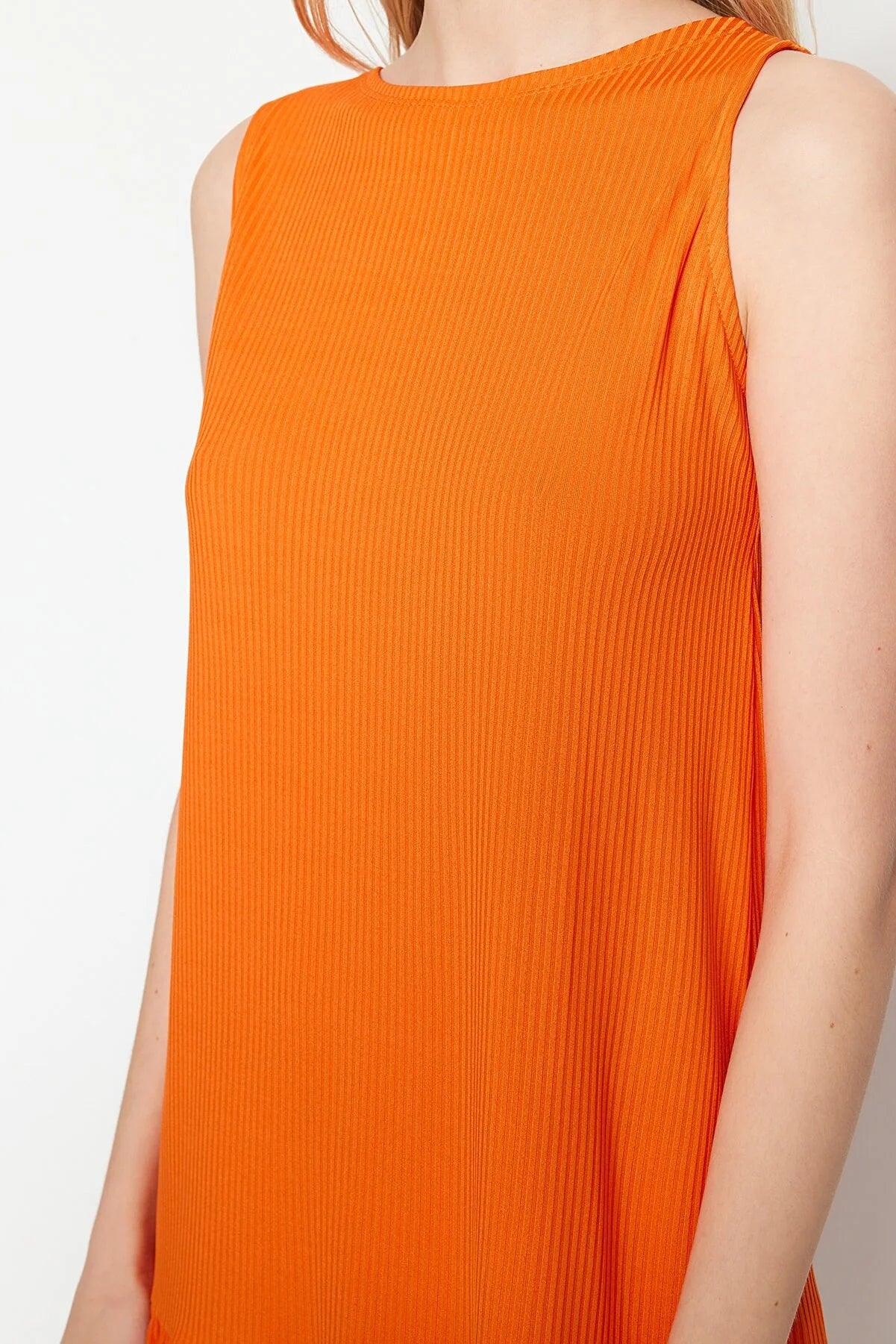 Dress - Orange - Ruffle hem