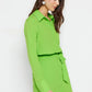 Light Green Belted Mini Woven Shirt Dress
