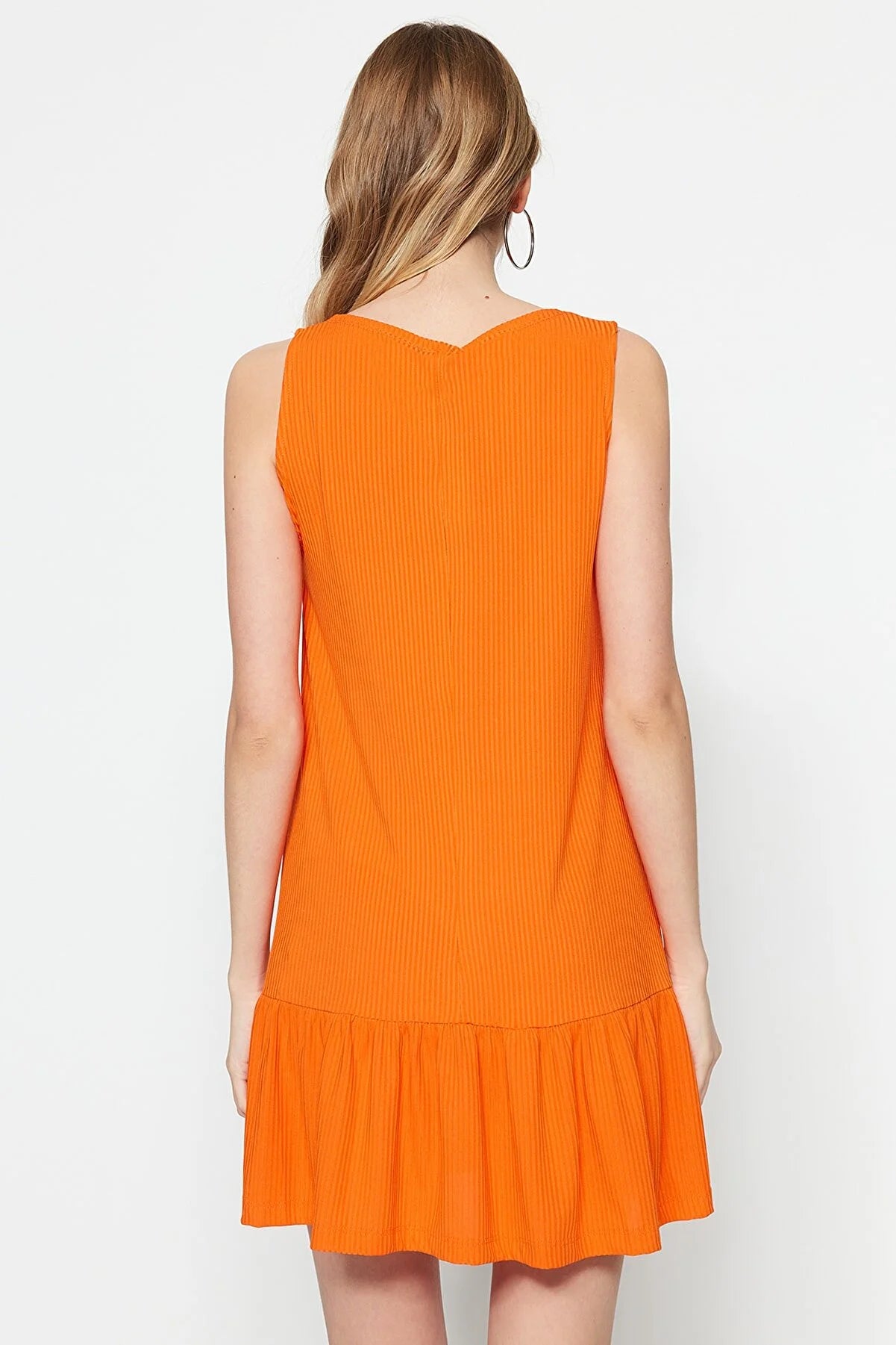Dress - Orange - Ruffle hem