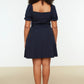 Plus Size Dress - Dark blue - A-line
