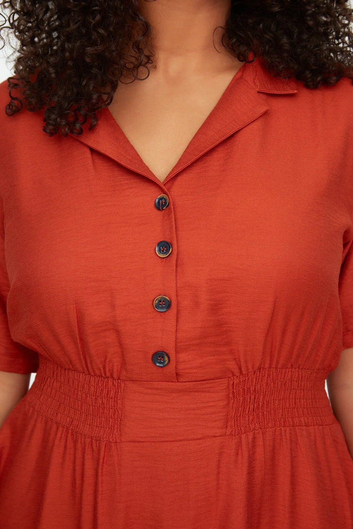 Plus Size Dress - Orange - A-line