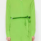 Light Green Belted Mini Woven Shirt Dress