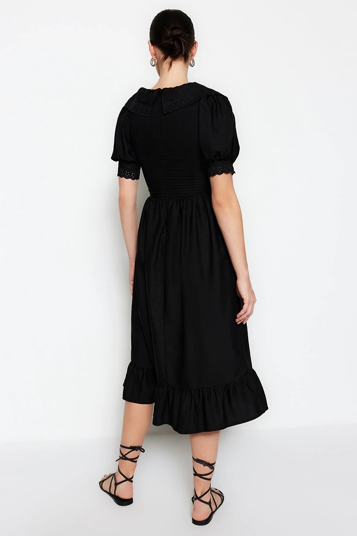 Black Embroidered Detailed Dress