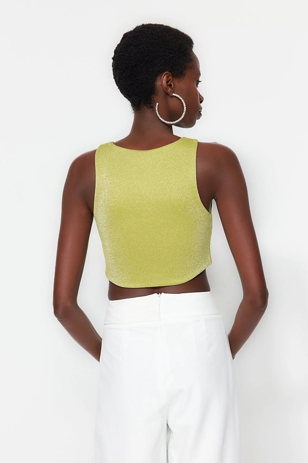 Crop Top - Green - Plain