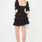 Black Ruffle Detailed Poplin Dress
