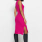Fuchsia Midi Knitwear Sleeveless Dress