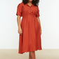 Plus Size Dress - Orange - A-line