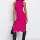 Fuchsia Midi Knitwear Sleeveless Dress