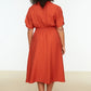 Plus Size Dress - Orange - A-line