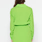 Light Green Belted Mini Woven Shirt Dress
