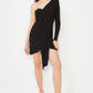 Black Draped Detailed Dress