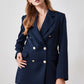 Navy Blue Button Detailed Oversize