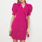 Fuchsia Belted Jacket Dress