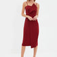 Claret Red Collar Detailed Dress