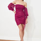 Fuchsia Sleeve Detailed Dress