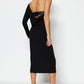 Black Back PU Belt Detailed Dress