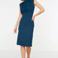 Petrol Standing Collar Dress