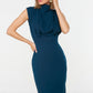 Petrol Standing Collar Dress