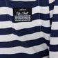 Navy Blue Pocket Patch Detail Striped Knitted Blouse