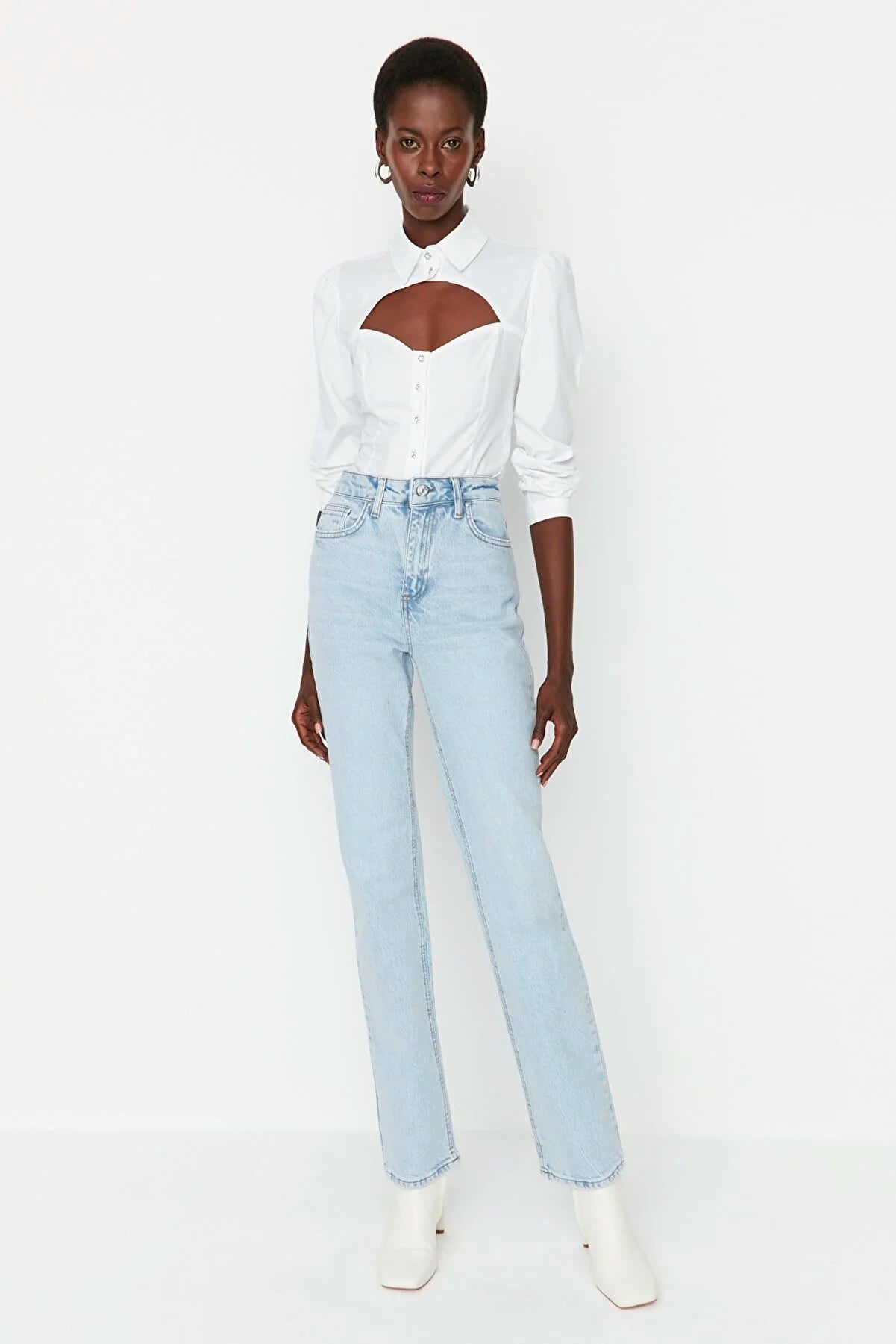 Light Blue High Waist Bootcut Jeans