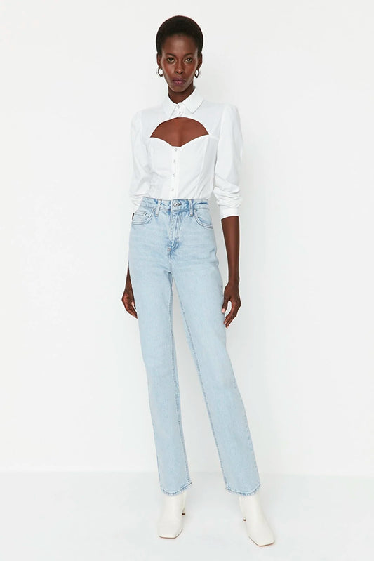 Light Blue High Waist Bootcut Jeans