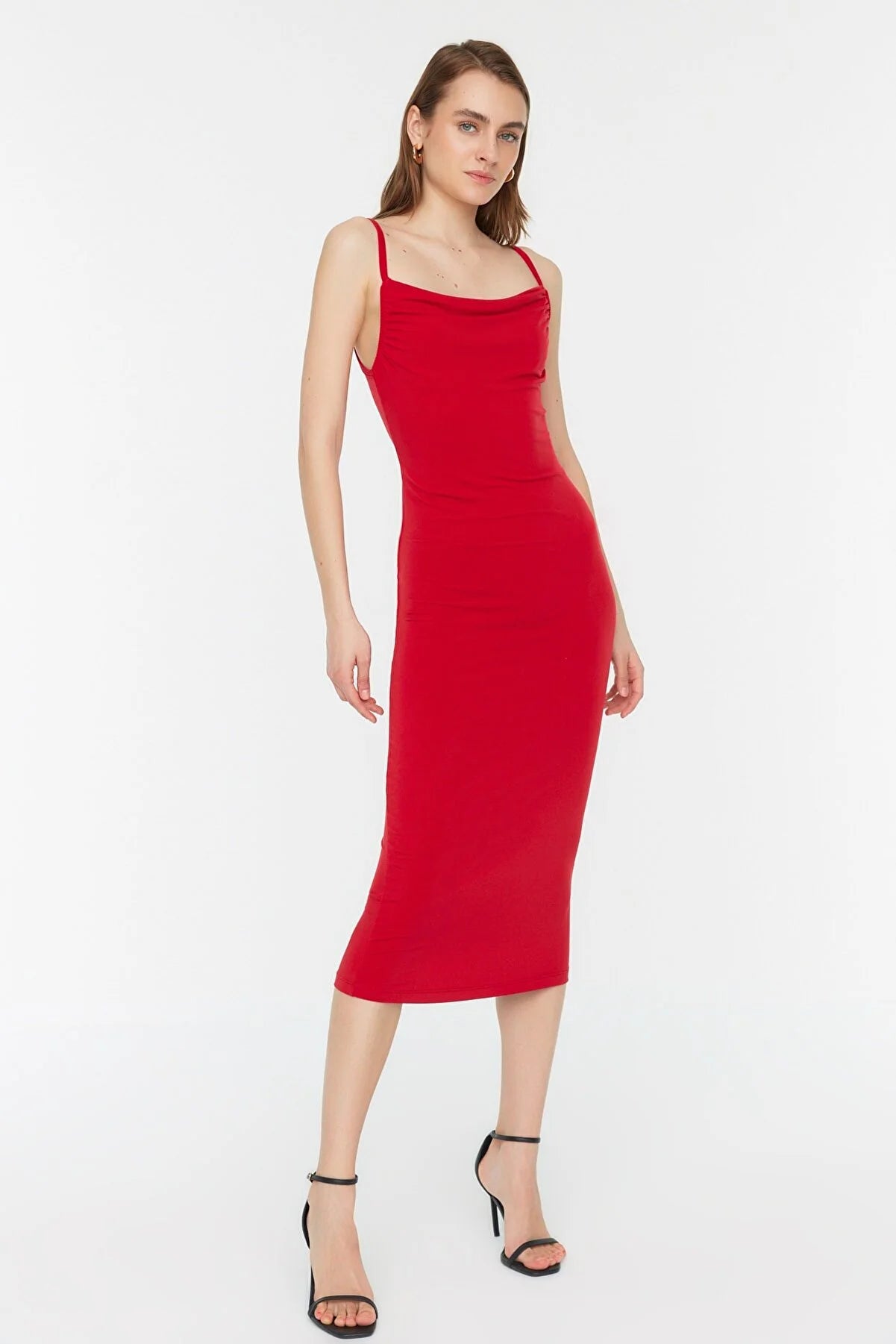 Red Collar Knitted Dress
