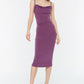 Lilac Degajeed Collar Knitted Dress