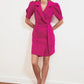 Fuchsia Belted Jacket Dress