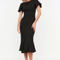 Black Ruffle Midi Dress