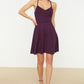 Purple Strap Knitted Dress