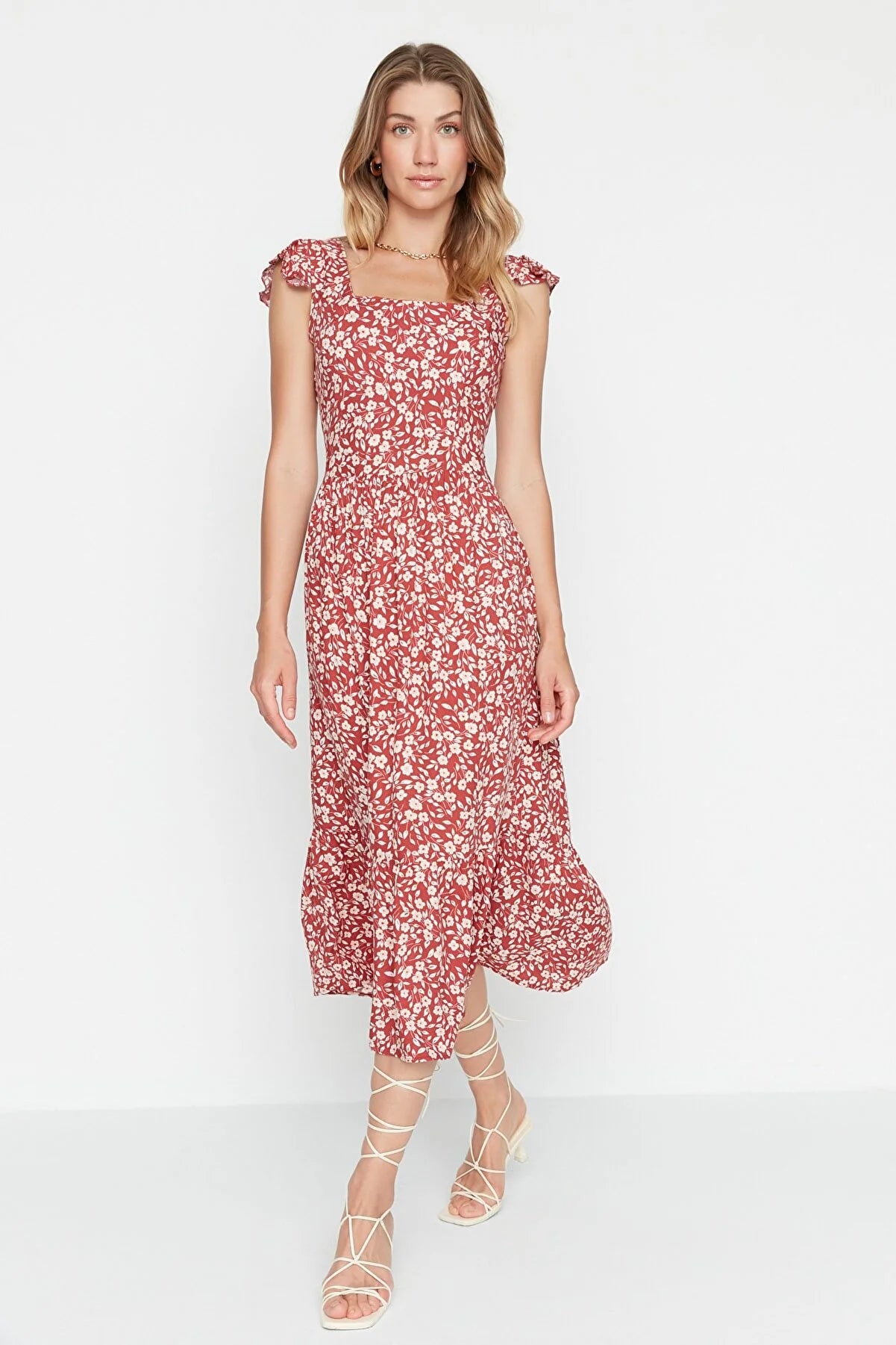 Tile Square Collar Dress