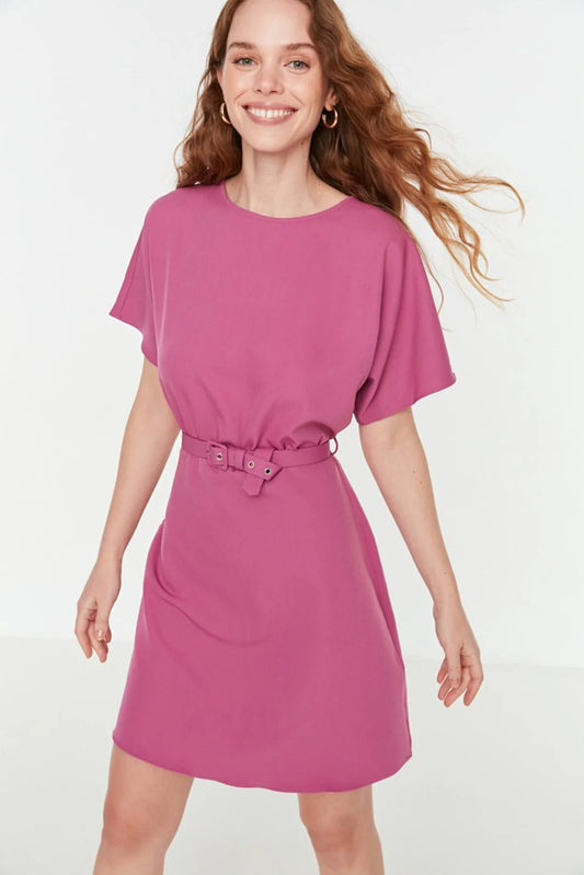 Purple Belted Dress