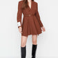 Sagaza Studio Brown Belt Detailed Dress
