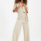 Mink Belted Buttoned Jumpsuit