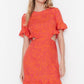 Orange Cut Out Detailed Dress