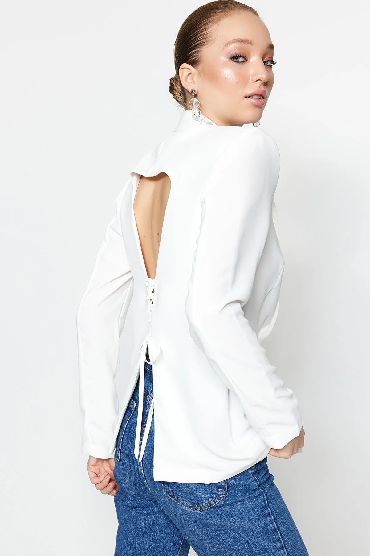 Ecru Back Detailed Jacket