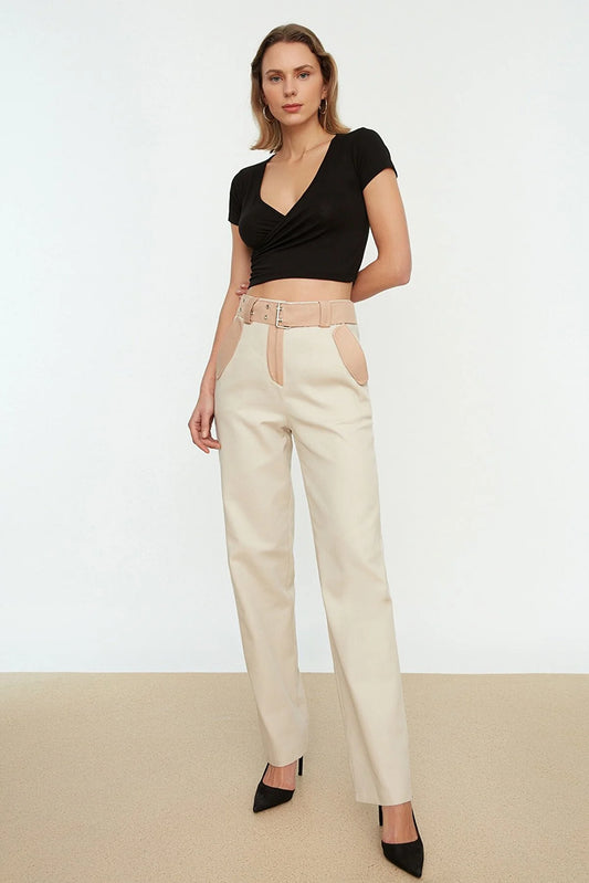 Black Super Crop Knitted Blouse