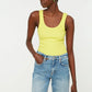 Yellow Ribbed Basic Knitted Singlet