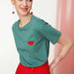 Green Semifitted Embroidered Knitted T-Shirt