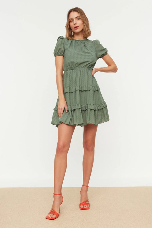Mint Fabric Textured Dress
