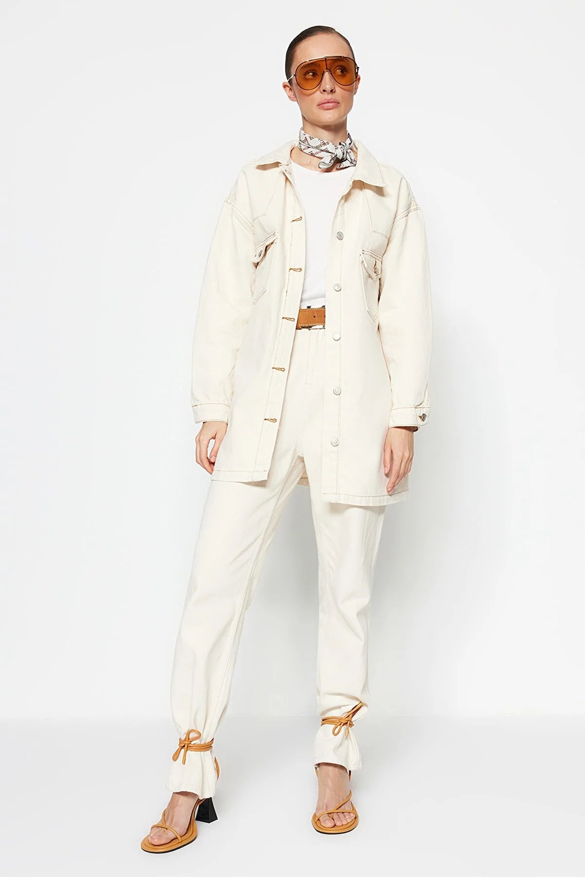 Ecru Pocket Denim Jeans Jacket