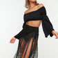 Black Tassel Detailed Pareo