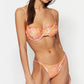 Orange Paisley Patterned Frill Detailed Balconette Bikini Set