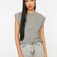 Gray Sleeveless Basic Knitted T-Shirt