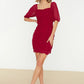 Claret Red Draped Dress