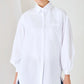 White Balloon Back Sleeve Long Pocket Detailed Basic Woven Shirt